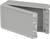 Grey rectangular plastic container with an open lid. Ideal for storing or protecting electronic components.
