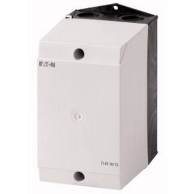 A white enclosure with the 'EATON' logo, two holes at the top and one at the front, likely suitable for electrical installations.