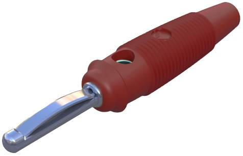 Red screwdriver handle with integrated metal hook. Used for fastening or pulling wires or cables.