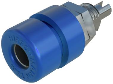A blue metal welding torch attachment, cylindrical with a ribbed handle, shows the tip of a soldering device.