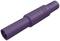 A purple plastic pipe with a cylindrical design and a textured surface.