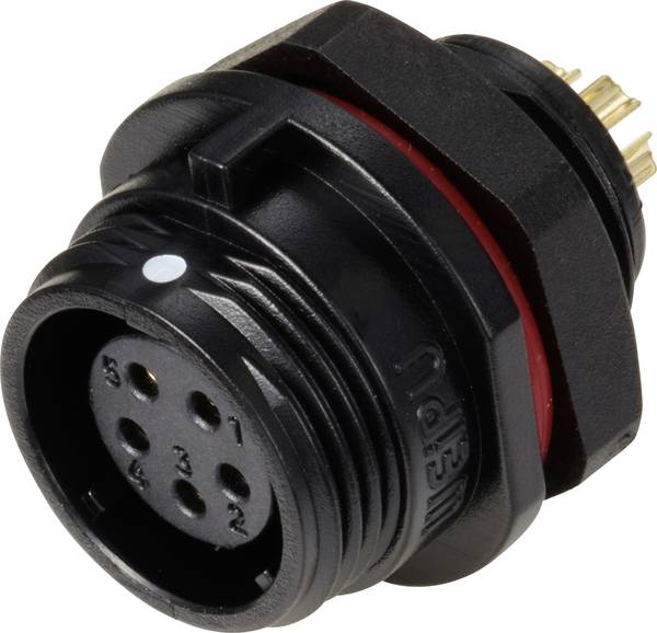 Weipu SP1312 / S 5 Bullet connector Socket, built-in Total number of pins: 5 Series (round connectors): SP13 1 pc(s)