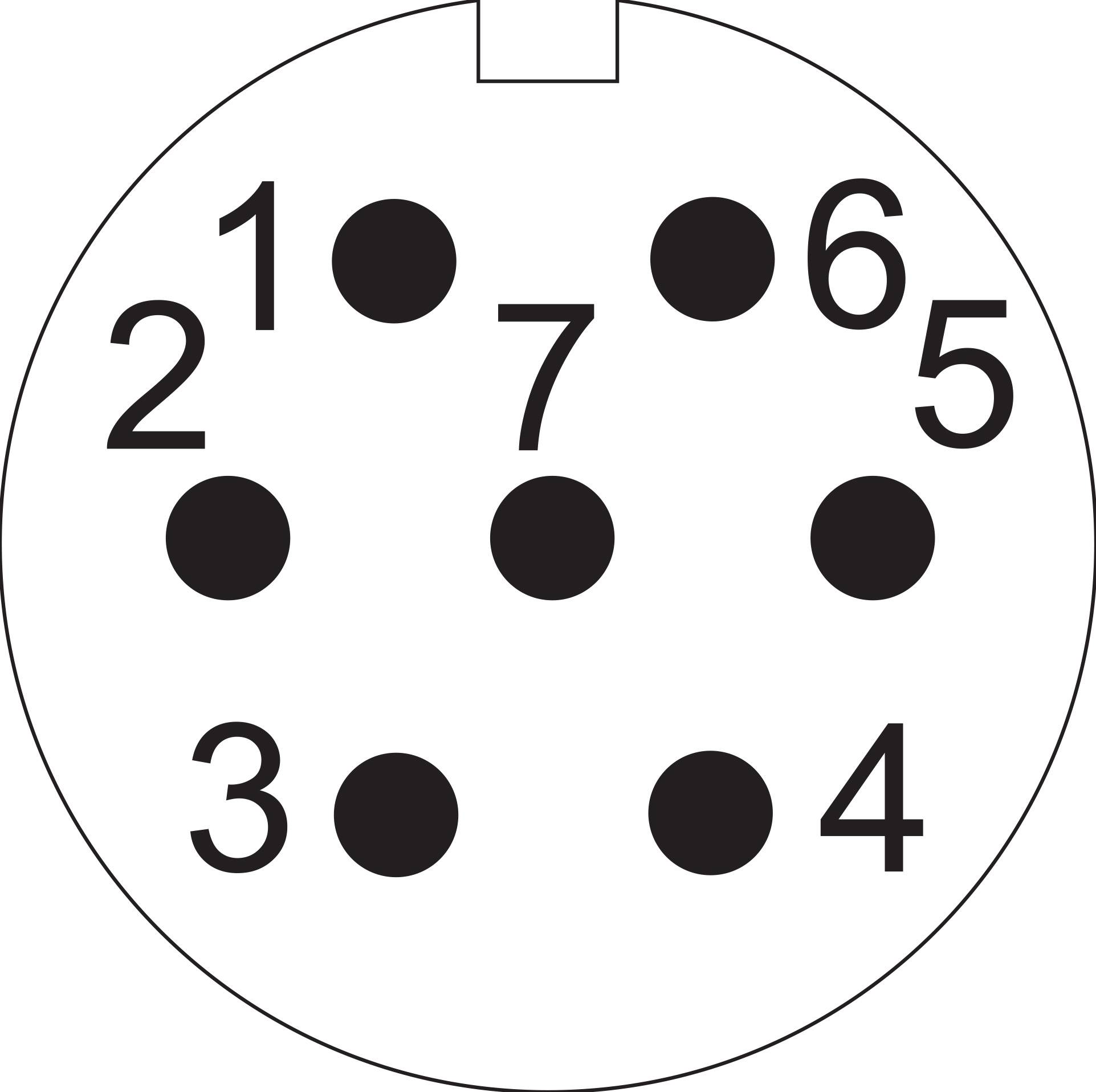 Weipu SP1312 / S 7 Bullet connector Socket, built-in Total number of pins: 7 Series (round connectors): SP13 1 pc(s)-2