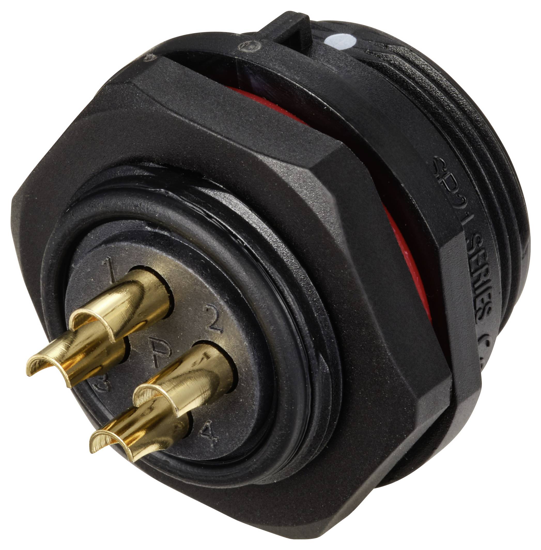 Weipu SP2112 / S 4 Bullet connector Socket, built-in Total number of pins: 4 Series (round connectors): SP21 1 pc(s)-1