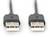 Two USB cables, both with a standard A plug. They are arranged side by side, with focus on the silver connector.