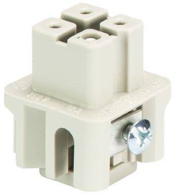A cream-coloured ceramic lamp base with a screw connection and square shape. This base is commonly used in lamps.