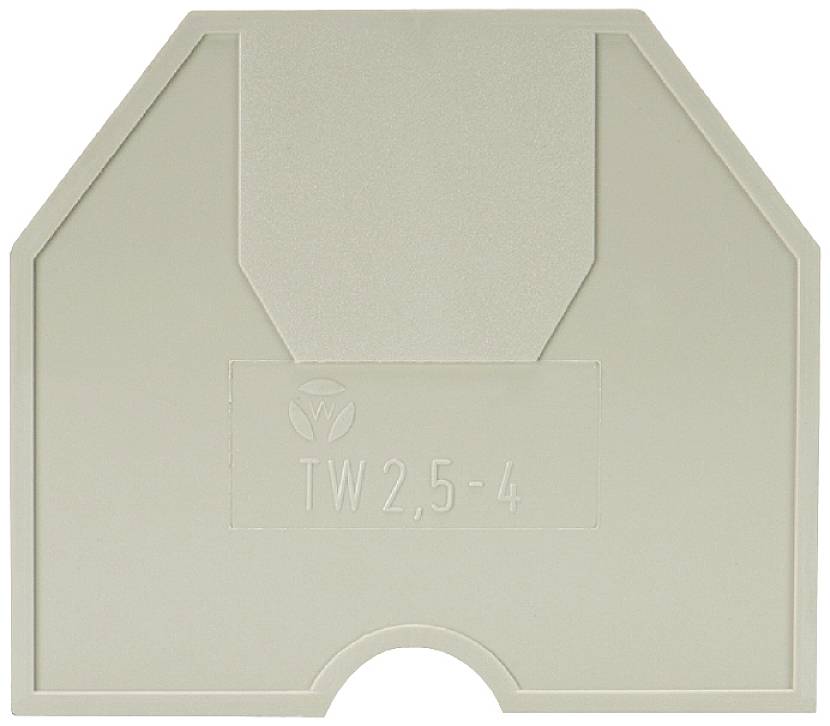 A grey terminal cover with the inscription 'TW 2.5-4', used for covering and protecting electrical connections.