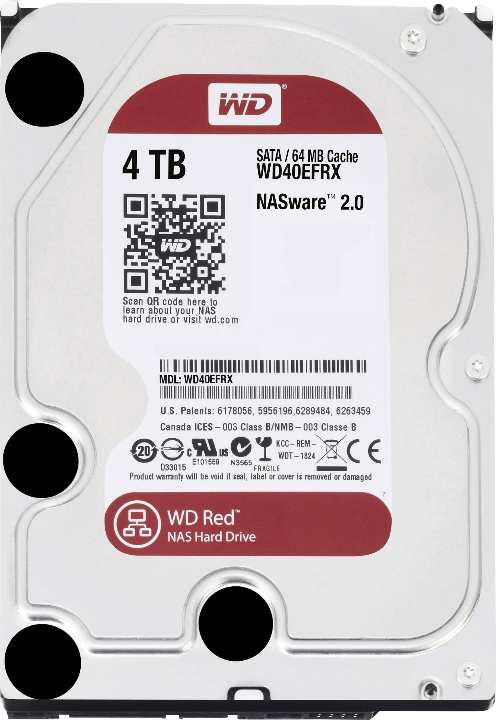 Western Digital Red™ 4 TB 3.5 (8.9 cm) internal HDD SATA III WD40EFRX Bulk