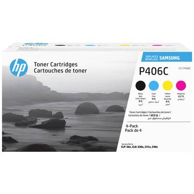 'Toner Cartridges P406C, 4-Pack with Black, Cyan, Yellow and Magenta. Compatible with Samsung Printers such as CLP-36x Series.'