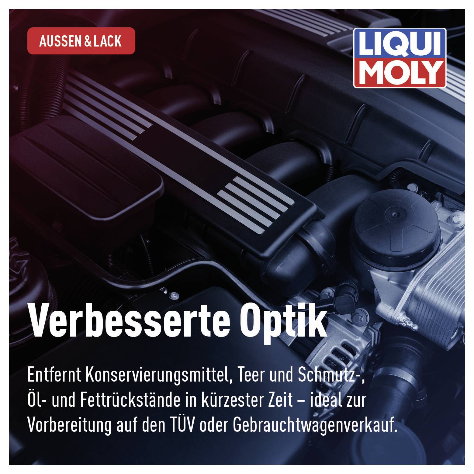 'Improved Appearance' – Quickly removes preservatives, tar and dirt. Ideal for preparing for vehicle inspection or sale.