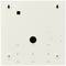 White square metal plate with multiple holes and slots, likely a mounting plate for wall attachment.