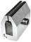 Aluminium profile bracket with screw and rectangular opening, suitable for securing structural elements.