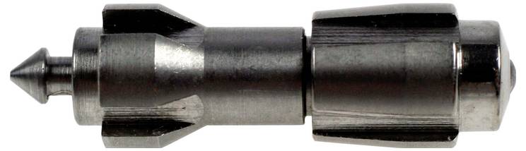 Metallic precision component insert, cylindrical in shape with a conical head, used in machinery for precise connection applications.