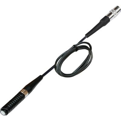 Microphone with cable, coiled in a spiral, connected to an adaptor plug. Ideal for professional audio recordings and interviews.