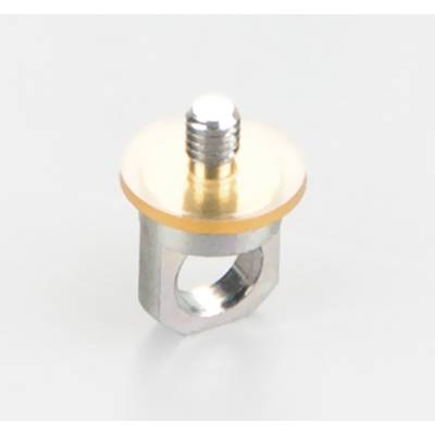 A metal adapter with a screw thread, suitable for camera mountings, against a white background.