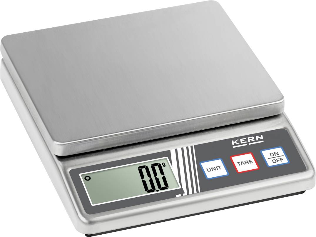 Kern FOB 5K1S Letter scales Weight range 5 kg Readability 1 g battery-powered Silver