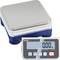 Digital scales with a silver weighing platform and blue casing. The display shows '0.00 g'. Suitable for precise measurements.
