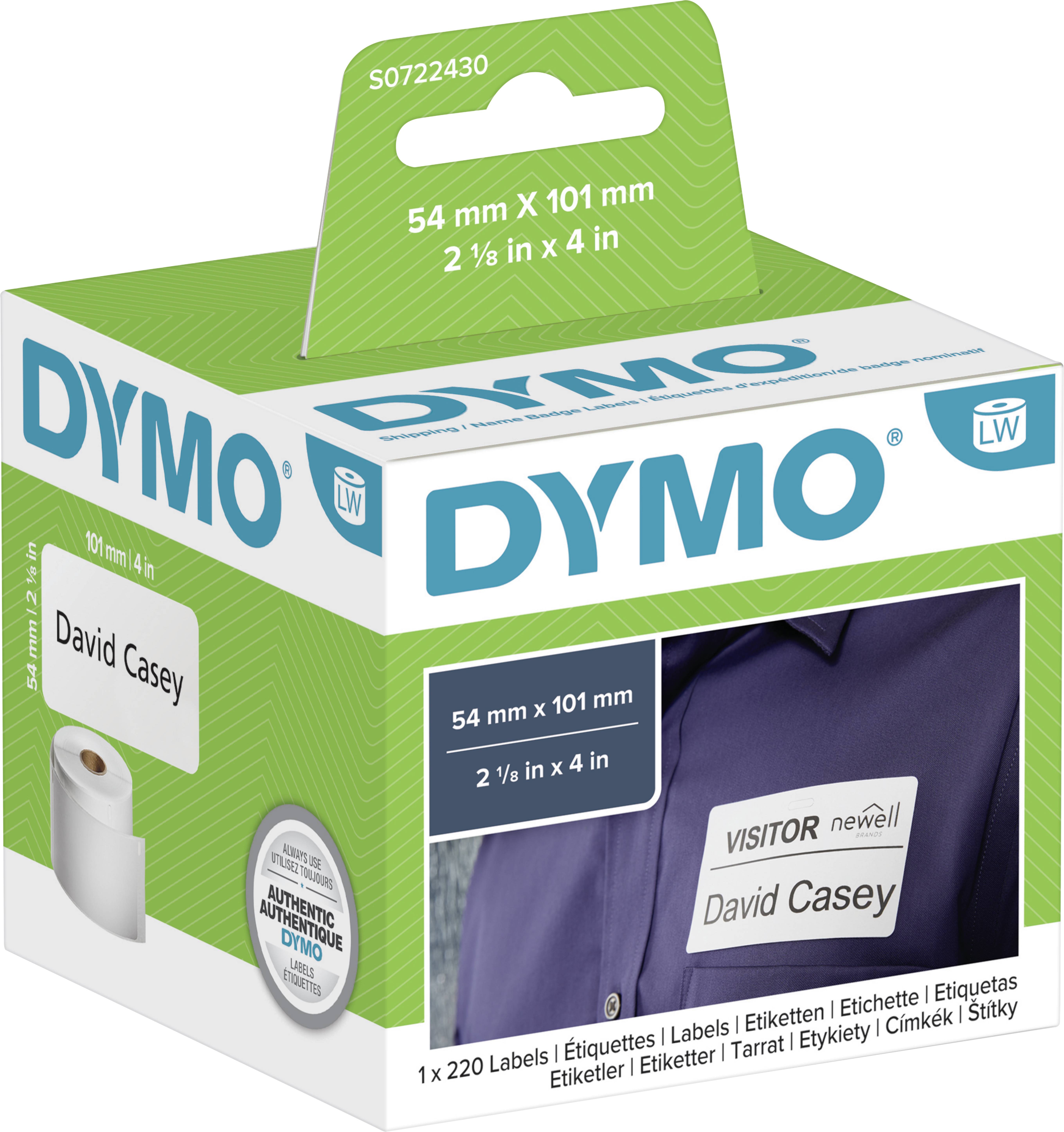 DYMO Label roll 26 S26 26 x 26 mm Paper White 26 pc(s) Permanent  Shipping labels