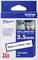 'Brother P-Touch tape cassette, non-laminated, 3.5 mm, black on white, 8 m length, suitable for labelling.'