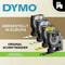 'Three DYMO label tape cassettes in different colours. Text: Manufactured in Europe. For DYMO LabelManager.'