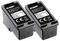 Two black ink cartridges with the inscription 'KMP Remanufactured Black Inkjet Cartridge H25 replaces HP 339 (C8767E)'.