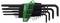 'Wiha ProStar' set of nine L-shaped hex keys of varying sizes, neatly organized with a green holder, showing both ends of keys.
