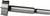 Metal drill bit with a large circular cutter head and cylindrical shaft, shown horizontally on a white background.