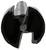 Black metal cylindrical tool bit with a silver shank and cutaway front, shown on a white background.