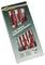 '7-piece Electrical Screwdriver Set' in packaging with red screwdrivers, TÜV/GS tested. 10-year guarantee.