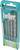Package of Heller stone drill bits with four gray spiral masonry bits in a turquoise plastic case.