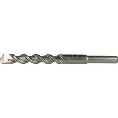 A metal twist drill bit with a silver spiral cutting end and a smooth cylindrical shank.<br>