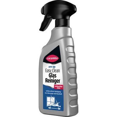 Gray spray bottle of Caramba 'Auto Easy Clean Glas Reiniger' glass cleaner, with black trigger and red label.