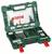 Green toolcase with Bosch logo, containing a set of drill bits, driver bits and accessories for DIY projects.