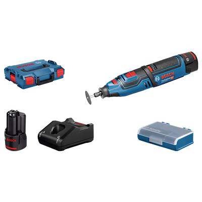 Cordless Multi-Function Tool Set comprising a blue multi-function tool, blue storage box, charger and battery.