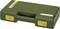 Green tool case with yellow fasteners, marked with 'Proxxon' on the top surface.