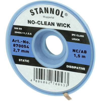 Stannol NC/BB Desoldering braid Length 1.5 m Width 2.7 mm 