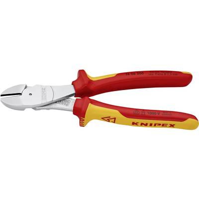 Knipex Side Cutters, red and yellow design, suitable for work up to 1000V, durable and ergonomic.