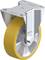 A yellow transport castor wheel with a silver mounting, suitable for heavy-duty applications, manufactured by Blickle in Germany.
