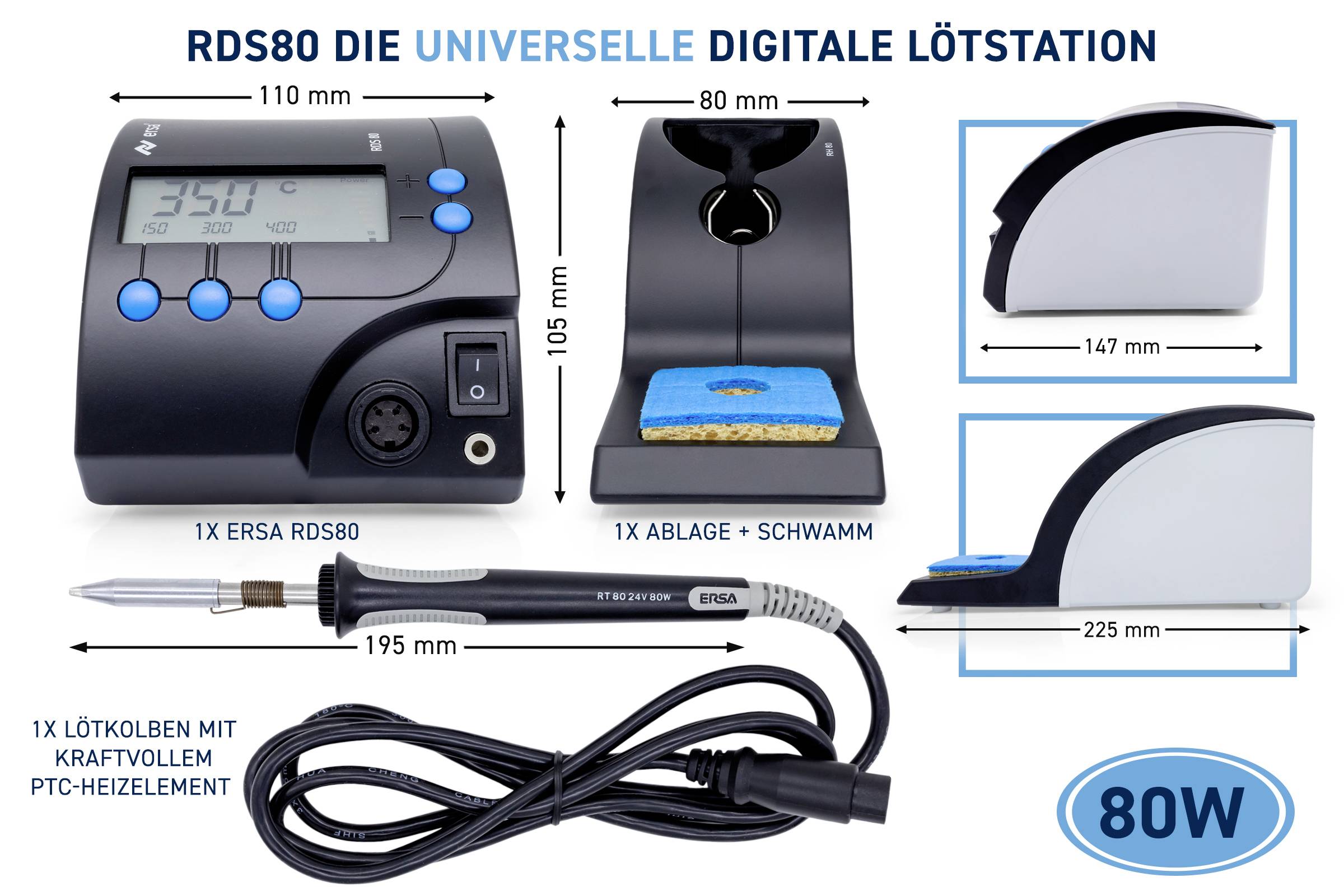 Ersa RDS 80 Soldering station Digital 80 W +150 - +450 °C