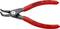 A red Knipex crimping pliers with grey handles, model 48 21 J01, suitable for 8-13 mm, manufactured in Germany.
