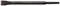 Steel chisel with a flat point and cylindrical shaft, suitable for work with impact tools.
