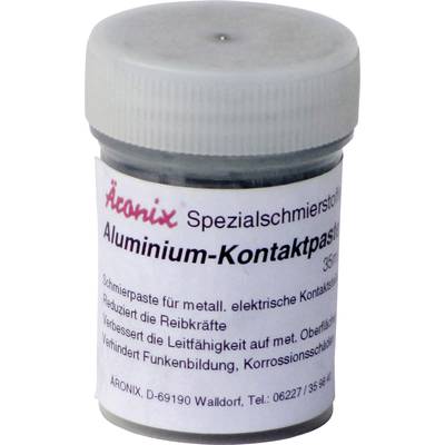 A grey container with a label: 'Aluminium Contact Paste'. Used for reducing friction and improving conductivity.