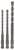 Three metal drill bits of different sizes lined up side by side. They are suitable for drilling into concrete, stone or masonry.