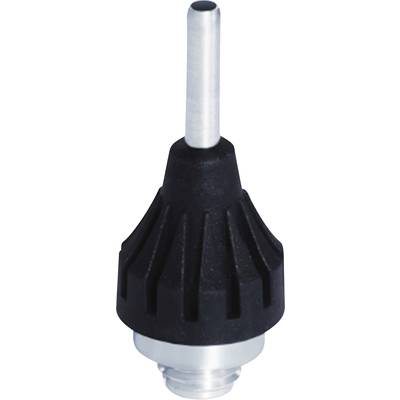 A black and silver jet component with a ribbed surface, likely intended for use in a technical or industrial device.