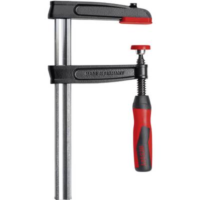 Metal clamp with red handle and Bessey logo, suitable for holding or clamping materials during work processes.