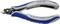 Side-cutting pliers with blue and grey handles, suitable for medium diameters of 0.8 mm, maximum copper wire thickness of 1.3 mm.