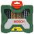 Images of a Bosch drill bit set with 30 titanium-coated drill bits in various sizes, packed in a green case.