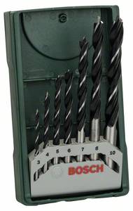 Bosch Accessories 2607019580 Wood twist drill bit set 7-piece 3 mm, 4 mm, 5 mm, 6 mm, 7 mm, 8 mm, 10 mm  Cylinder shank 1 Set