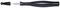 A black, oval mechanical pencil with its cap removed reveals a metal tip.