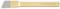 A chisel with a gold-coloured handle and grey cutting edge, suitable for precise woodworking or stone carving.